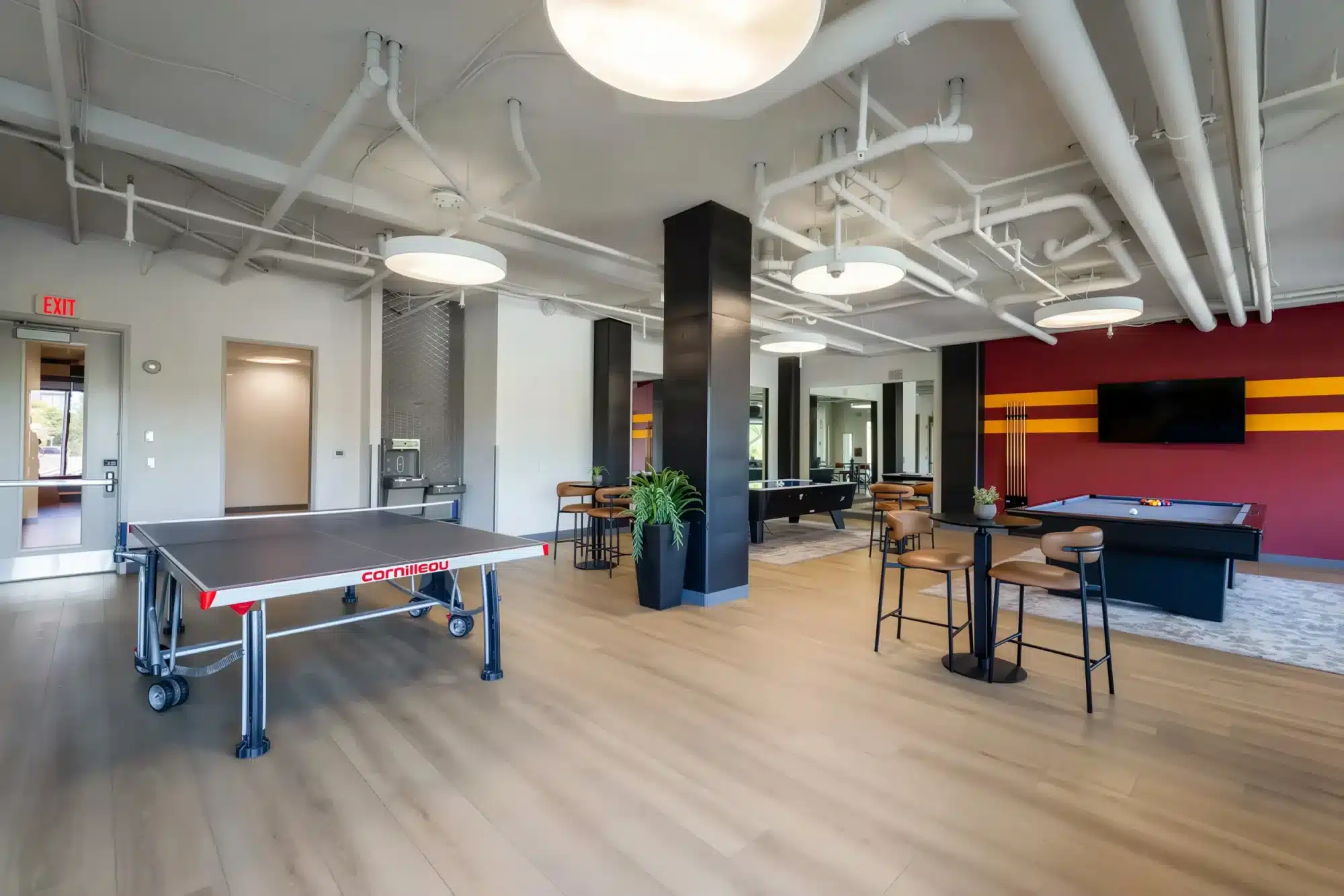 clubhouse game room the bridges dinkytown apartments near the university of minnesota scaled