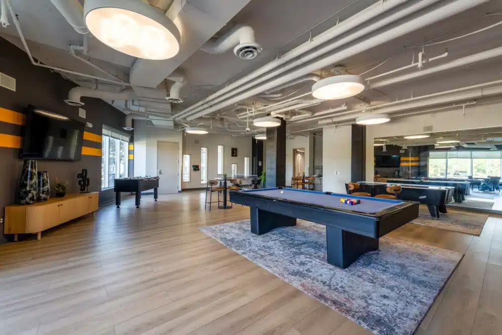 resident clubhouse game room the bridges dinkytown apartments near the university of minnesota